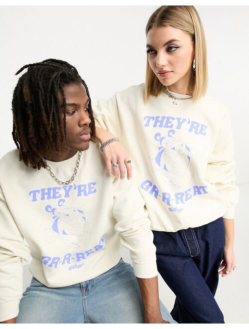 COLLUSION Unisex License Frosties sweatshirt in ecru