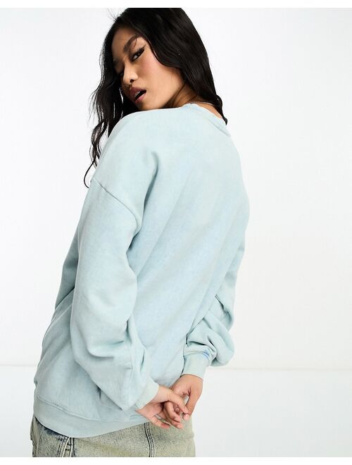 Daisy Street relaxed sweatshirt in blue with New York print