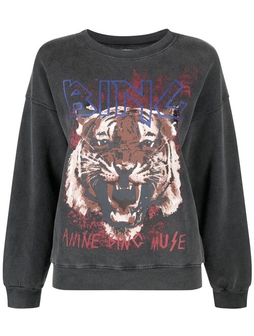 ANINE BING Tiger garment-dyed sweatshirt