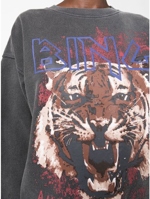 ANINE BING Tiger garment-dyed sweatshirt