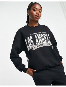 Los Angeles varsity sweatshirt in black