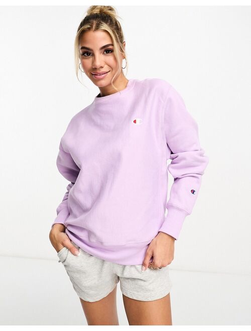 Champion Reverse Weave oversized crew sweat in purple