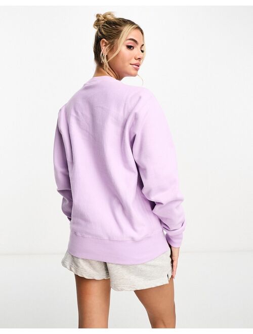 Champion Reverse Weave oversized crew sweat in purple