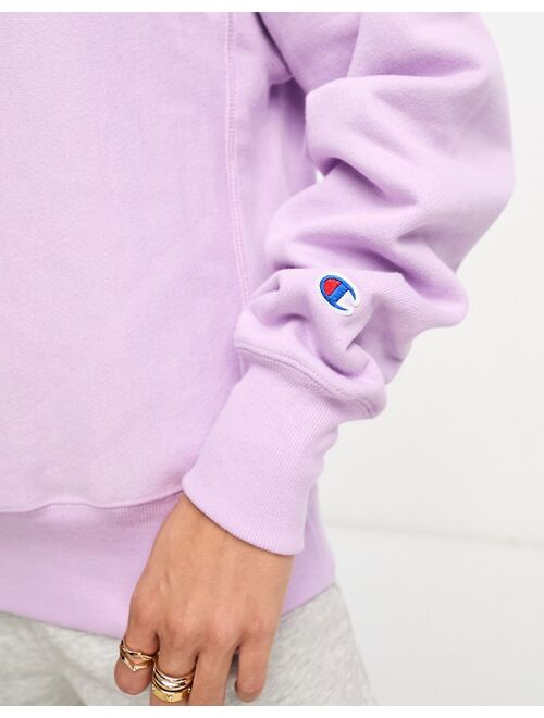 Champion Reverse Weave oversized crew sweat in purple