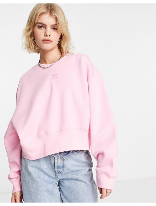 adidas Originals essentials trefoil sweatshirt in pink