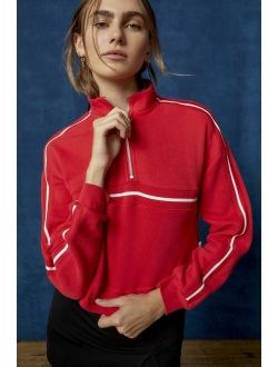 Angie Cropped Quarter-Zip Sweatshirt