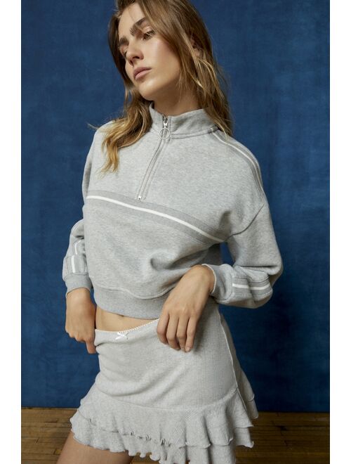 BDG Angie Cropped Quarter-Zip Sweatshirt