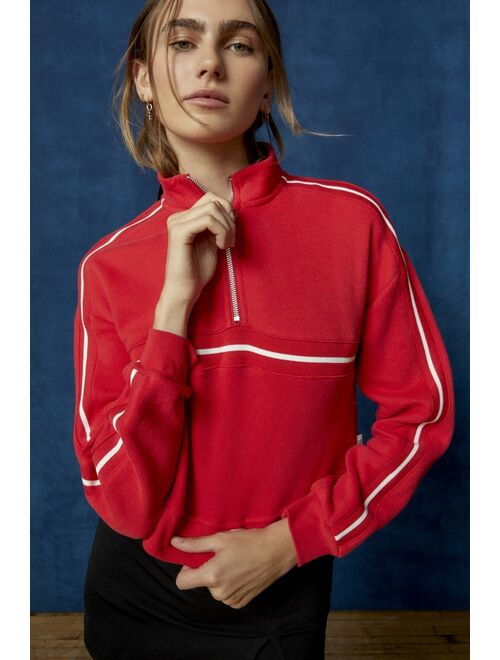 BDG Angie Cropped Quarter-Zip Sweatshirt