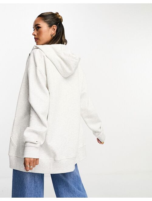 ASOS DESIGN oversized zip through hoodie in ice heather