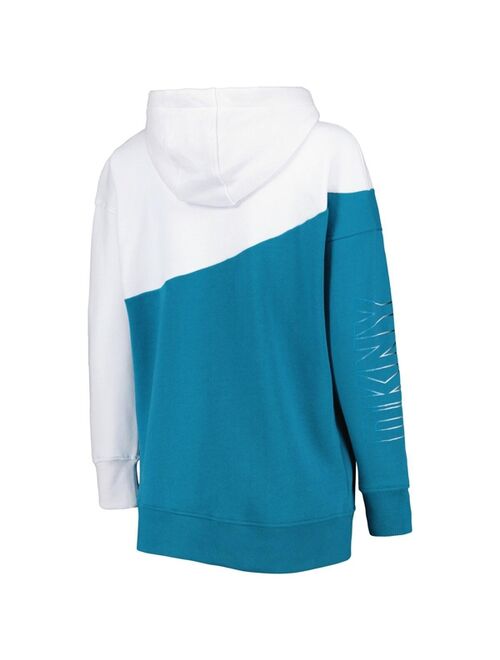 Women's DKNY Sport Teal, White San Jose Sharks Gina Full-Zip Hoodie