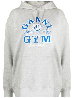 Gym-print organic cotton hoodie