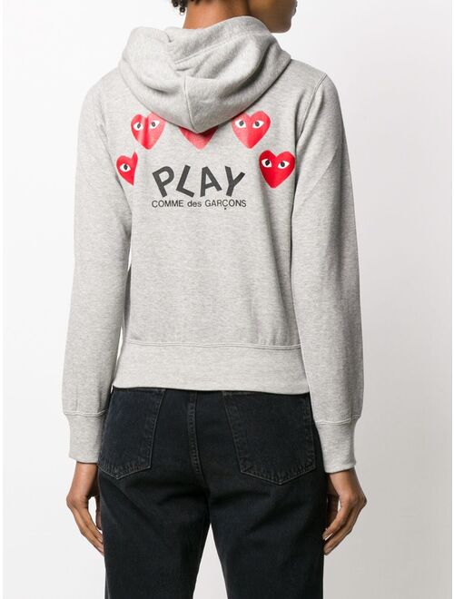 Comme Des Garcons Play zipped almond eye heart hoodie