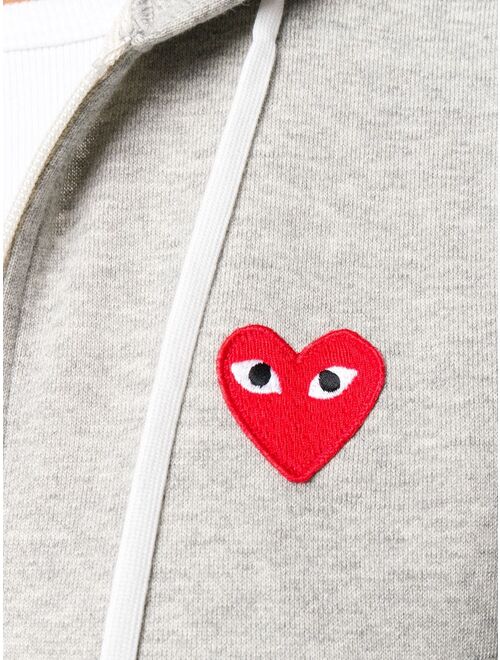 Comme Des Garcons Play zipped almond eye heart hoodie