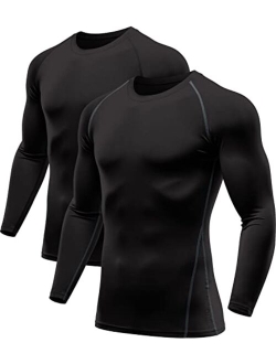 1 or 3 Pack Men's Thermal Long Sleeve Compression Shirts, Winter Gear Sports Base Layer Top, Athletic Running T-Shirt