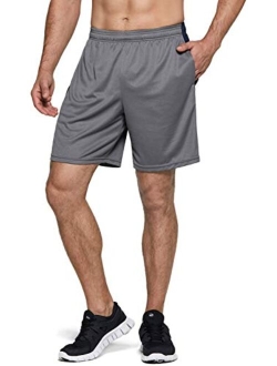 1, 2 or 3 Pack Men's Active Basketball Shorts, Gym Workout Running Shorts, Quick Dry Mesh Athletic Shorts with Pockets