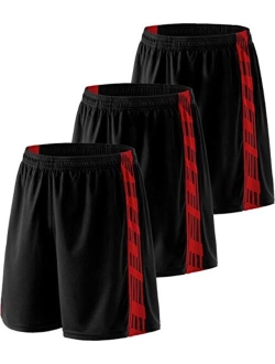 1, 2 or 3 Pack Men's Active Basketball Shorts, Gym Workout Running Shorts, Quick Dry Mesh Athletic Shorts with Pockets