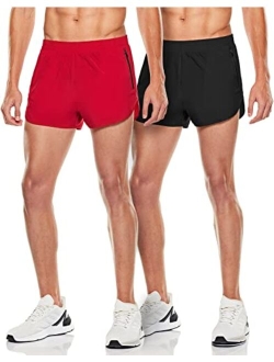 1 or 2 Pack Men's Running Shorts, 3 Inch Quick Dry Mesh Athletic Shorts, Gym Training Workout Shorts with Pockets