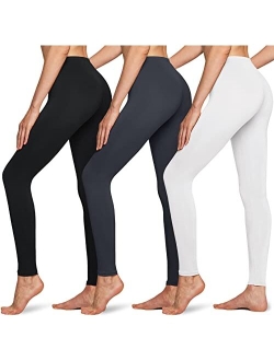 1 or 3 Pack Women's Thermal Yoga Pants, Fleece Lined Compression Workout Leggings, Winter Athletic Running Tights