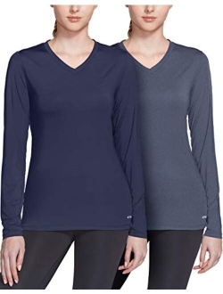 2 or 3 Pack Women's UPF 50  Long Sleeve Workout Shirts, UV Sun Protection Running Shirt, Dry Fit Athletic Tops