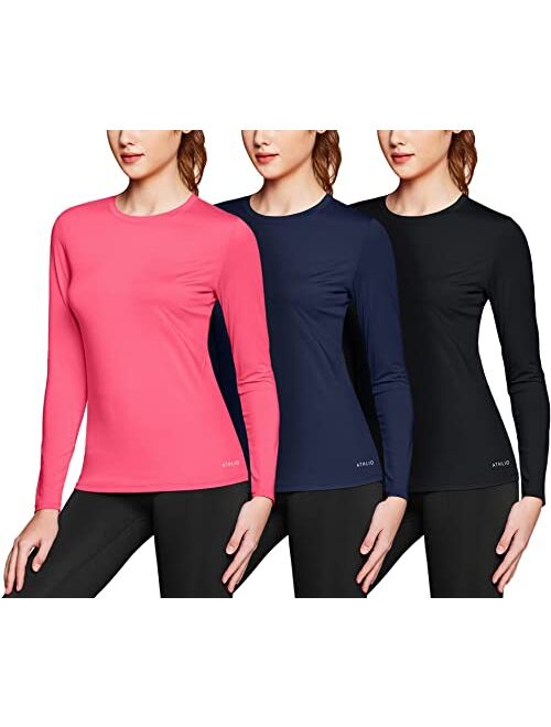 ATHLIO 2 or 3 Pack Women's UPF 50+ Long Sleeve Workout Shirts, UV Sun Protection Running Shirt, Dry Fit Athletic Tops