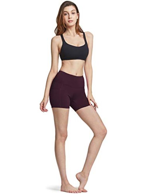 ATHLIO 1, 2 or 3 Pack Women's High Waist Tummy Control Yoga Shorts, Workout Exercise Shorts, Running Shorts w Pocket