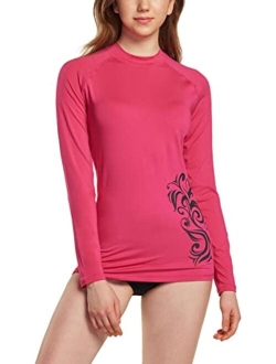 Women's UPF 50  Rash Guard, Long Sleeve Surfing Swimsuit Top, UV/SPF Water Beach Swim Shirts