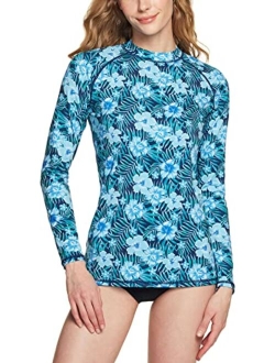 Women's UPF 50  Rash Guard, Long Sleeve Surfing Swimsuit Top, UV/SPF Water Beach Swim Shirts