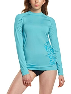 Women's UPF 50  Rash Guard, Long Sleeve Surfing Swimsuit Top, UV/SPF Water Beach Swim Shirts