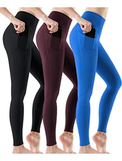 2 or 3 Pack High Waist Yoga Pants with Pockets, Tummy Control Workout Leggings, Non See-Through Running Tights