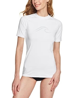 Women's UPF 50  Rash Guard, Short Sleeve Surfing Swimsuit Top, UV/SPF Active Water Beach Swim Shirts