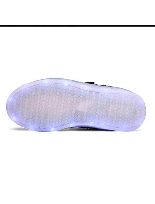 Voovix Kids LED Light Up Shoes Shiny Low-Top Sneakers for Boys and Girls Child Unisex