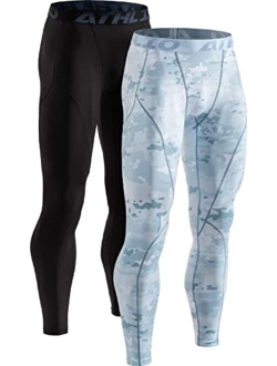 Men's Thermal Compression Pants, Athletic Running Tights & Sports Leggings, Wintergear Base Layer Bottoms