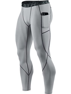 Men's Thermal Compression Pants, Athletic Running Tights & Sports Leggings, Wintergear Base Layer Bottoms