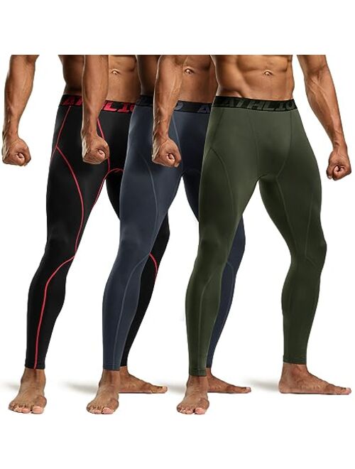 ATHLIO Men's Thermal Compression Pants, Athletic Running Tights & Sports Leggings, Wintergear Base Layer Bottoms