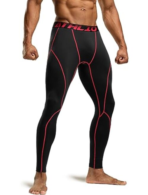 ATHLIO Men's Thermal Compression Pants, Athletic Running Tights & Sports Leggings, Wintergear Base Layer Bottoms