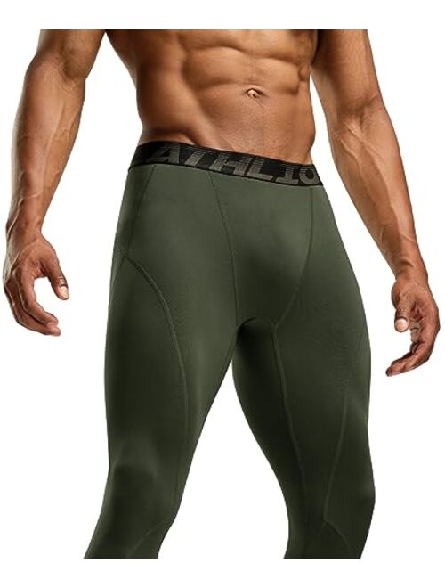 ATHLIO Men's Thermal Compression Pants, Athletic Running Tights & Sports Leggings, Wintergear Base Layer Bottoms