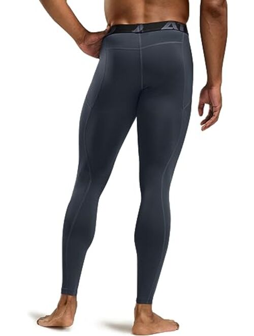 ATHLIO Men's Thermal Compression Pants, Athletic Running Tights & Sports Leggings, Wintergear Base Layer Bottoms