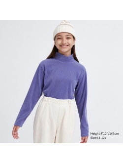 Ribbed Fleece High Neck Long-Sleeve T-Shirt