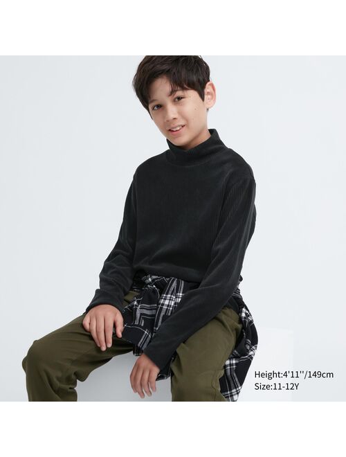 UNIQLO Ribbed Fleece High Neck Long-Sleeve T-Shirt