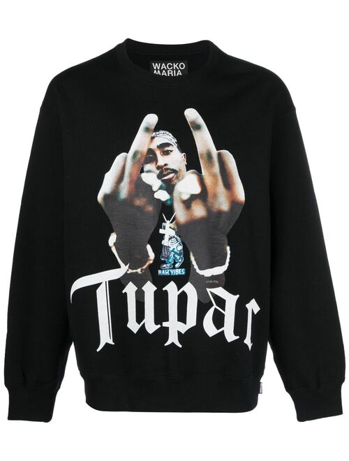 WACKO MARIA Tupac-print cotton sweatshirt