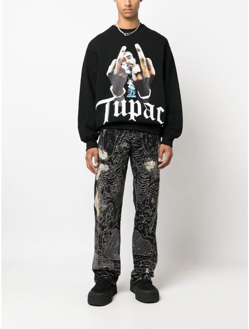 WACKO MARIA Tupac-print cotton sweatshirt