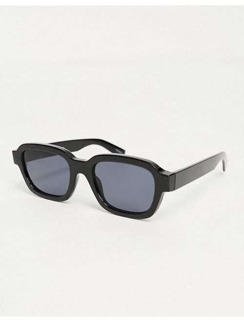 Selected Homme rectangle sunglasses in black