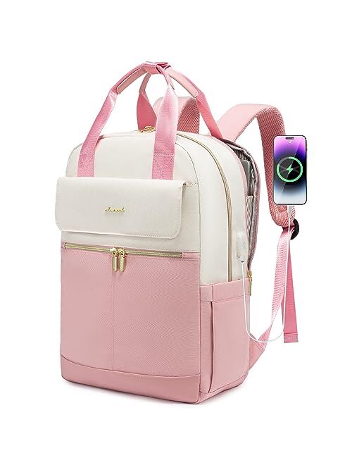 LOVEVOOK Laptop Backpack for Women, Cute Laptop Bag with USB Port, Waterproof Travel Work Backpack Purse, Anti-Theft College Backpacks Casual Computer Daypack Nurse Teach