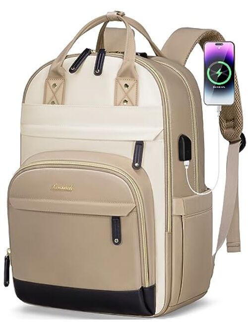 LOVEVOOK Laptop Backpack for Women, 15.6 Inch Travel Anti-theft Laptop Bag, Fashion Work Business Backpacks Purse, Warterproof College Teacher Nurse Computer Professor Da