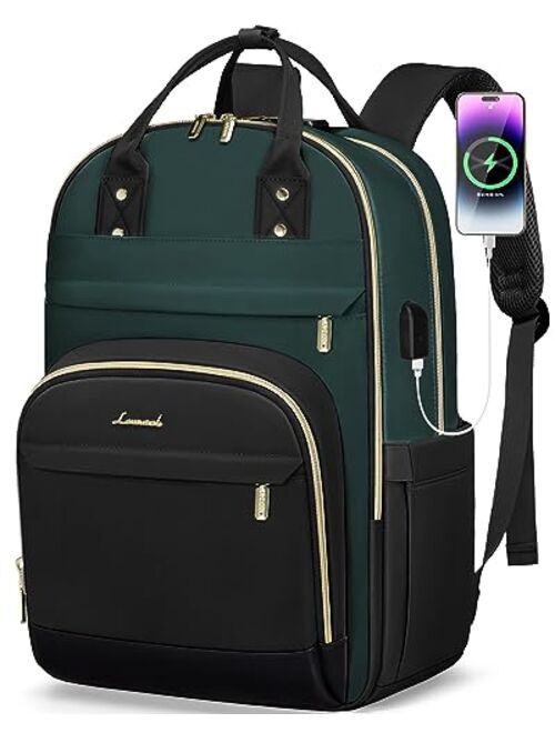 LOVEVOOK Laptop Backpack for Women, 15.6 Inch Travel Anti-theft Laptop Bag, Fashion Work Business Backpacks Purse, Warterproof College Teacher Nurse Computer Professor Da