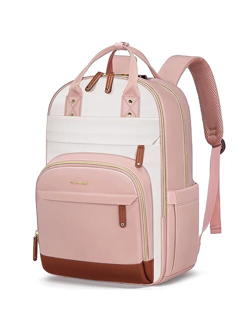 LOVEVOOK Laptop Backpack for Women, 15.6 Inch Travel Anti-theft Laptop Bag, Fashion Work Business Backpacks Purse, Warterproof College Teacher Nurse Computer Professor Da