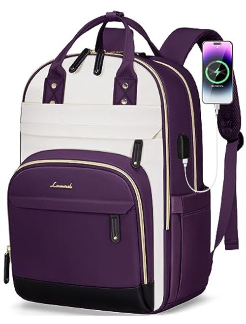 LOVEVOOK Laptop Backpack for Women, 15.6 Inch Travel Anti-theft Laptop Bag, Fashion Work Business Backpacks Purse, Warterproof College Teacher Nurse Computer Professor Da