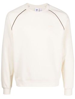 stripe-detail crew-neck sweatshirt