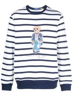 Polo-bear striped sweatshirt