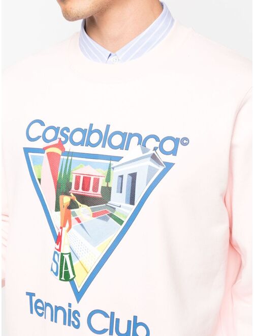 Casablanca logo-print long-sleeve sweatshirt